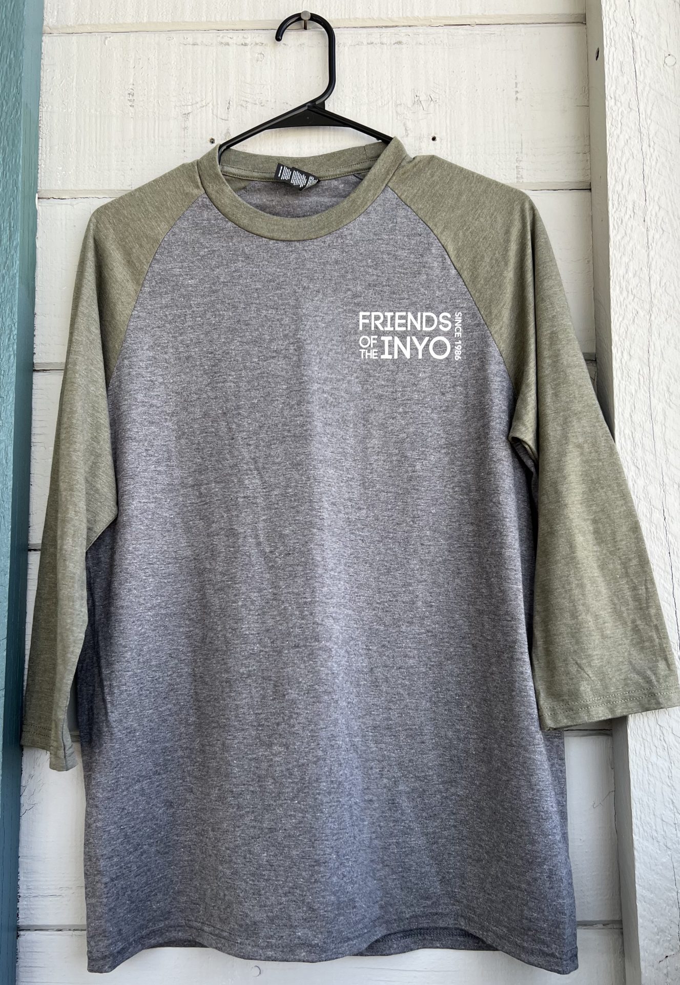 olive baseball tee front